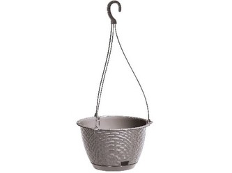 květináč RATOLLA ROUND 21,7 v.14,2cm,3,4l,BÉŽ tm. (7529U) závěsný