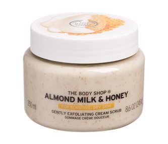 The Body Shop Almond Tělový peeling Milk & Honey Gently Exfoliating Cream Scrub 250 ml pro ženy