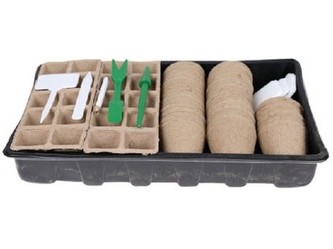 deska sadb.10 polí (2ks)+květináč pr.6cm (40ks)+přísl.,sada 65díl.