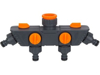 adaptér na kohoutek-rozdělovač 4cestný 1/2" + 3/4" + 1"