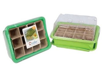 minipařeniště + deska sadbová papír.12 polí (3sady)