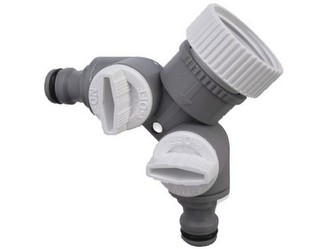 rozdvojka s ventilem pro 2 rychlospojky 1" + 3/4", WL-2222, WHITE LINE