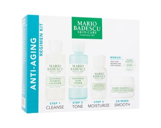 Mario Badescu Anti-Aging čisticí pěna Glycolic Foaming Cleanser 59 ml + pleťové tonikum Glycolic Acid Toner 59 ml + pleťový krém Collagen Moisturizer SPF15 29 ml + pleťová maska Super Collagen Mask 14 g + oční krém Glycolic Eye Cream 1 g