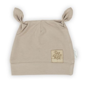 Kojenecká bavlněná čepička Nicol Ella béžová - velikost 62 (3-6m)