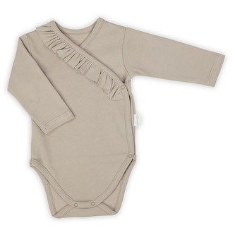 Kojenecké bavlněné body s bočním zapínáním Nicol Ella béžové - velikost 56 (0-3m)