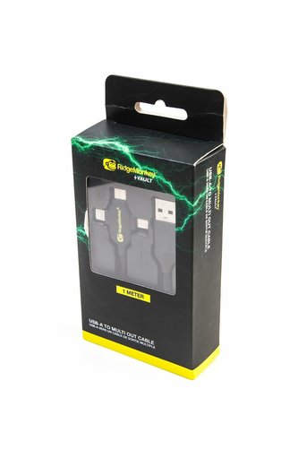 RIDGEMONKEY: Napájecí kabel Vault USB-A to Multi Out Cable 1m RIDGEMONKEY: Napájecí kabel Vault USB-A to Multi Out Cable 1m