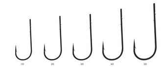 Háček Round Worm s očkem, black nickel, vel. 4/0, 10 ks/bal