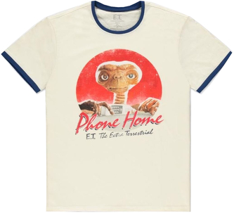 Pánské tričko E.T.: Vintage Phone Home (L) bílá bavlna