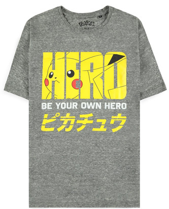 Pánské tričko Pokémon: Pika Hero (M) šedá bavlna