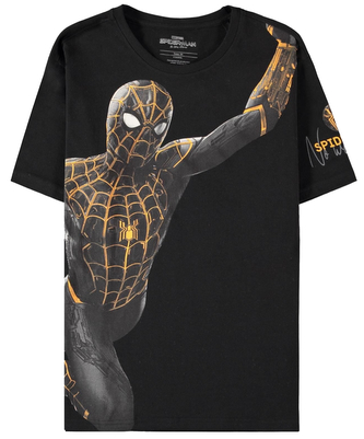 Pánské tričko Marvel|Spiderman: Gold Graphic (M) černá bavlna
