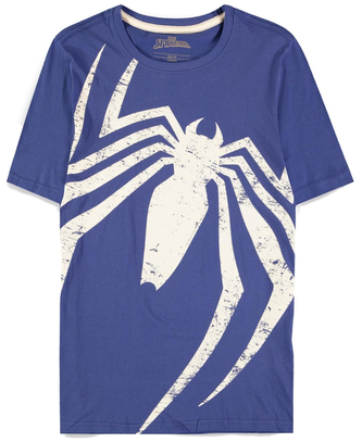 Pánské oversize tričko Marvel|Spiderman: Acid Wash (L) modrá bavlna