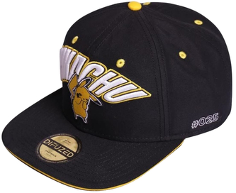 Čepice kšiltovka snapback Pokémon: Pika (nastavitelná) černý polyester-bavlna