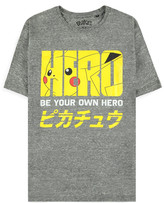 Pánské tričko Pokémon: Pika Hero (S) šedá bavlna