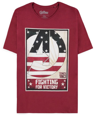Pánské tričko Marvel|Avengers: Fighting For Victory (XL) červená bavlna