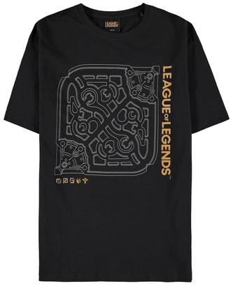 Pánské tričko League Of Legends: Summoner's Rift Map (XL) černá bavlna