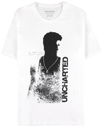Pánské tričko Uncharted: Nathan Drake (L) bílá bavlna