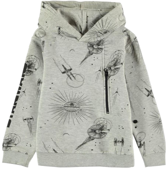 Dětská mikina s kapucí Star Wars|Hvězdné války: Ships (výška 158-164 cm) šedá bavlna