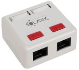 Zásuvka Solarix CAT5E UTP 2 x RJ45 na omítku bílá