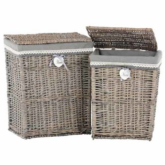 Koš na prádlo, sada 2ks, barva šedivá.