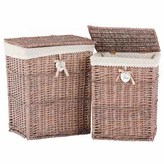 Koš na prádlo, sada 2ks, barva světle hnědá.