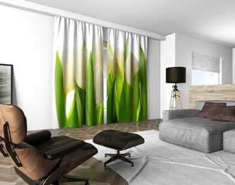 3D dekorační závěs 203V WHITE TULIPS 160x250 cm set 2 kusy MyBestHome