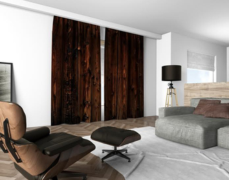 3D dekorační závěs 133V WOOD 2x160x250 cm set 2 kusy MyBestHome