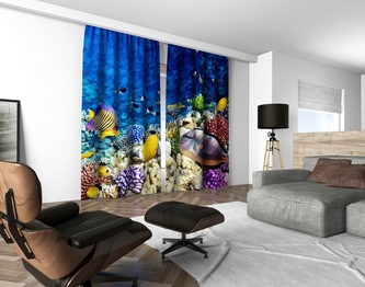 3D dekorační závěs 125V CORAL SEE 2x160x250 cm set 2 kusy MyBestHome