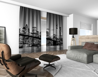 3D dekorační závěs 119V BW NIGHT CITY 2x160x250 cm set 2 kusy MyBestHome