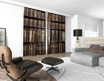 3D dekorační závěs 509V LIBRARY 2x 160x250 cm set 2 kusy MyBestHome