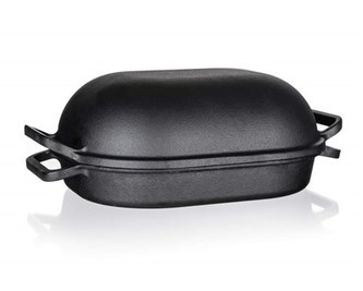 BANQUET Pekáč litinový EXCELLENT 39 x 26 x 14 cm, 3 + 4 l, oválný s víkem, černý