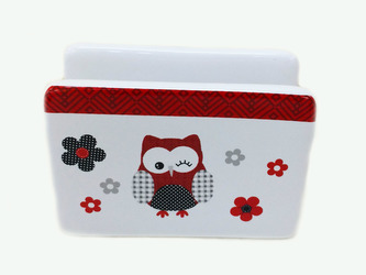 Home Elements Stojánek na ubrousky Červená Sova