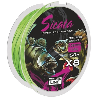 šňůra Sicata X8 0,12mm 150m