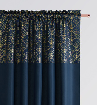 Dekorační vzorovaný závěs s řasící páskou BELISA TAPE modrá 140x250 cm (cena za 1 kus) MyBestHome
