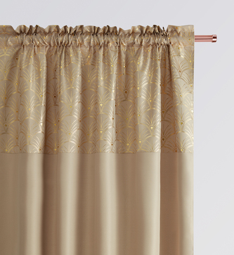 Dekorační vzorovaný závěs s řasící páskou BELISA TAPE béžová 140x250 cm (cena za 1 kus) MyBestHome