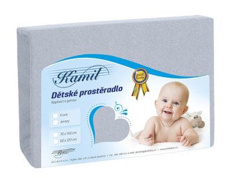 Dětské froté prostěradlo - světle šedá - 70x140 cm