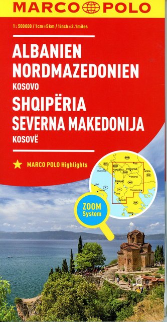 MARCO POLO Länderkarte Albanien, Nordmazedonien 1:500 000