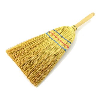 Koště čirokové 3x šité s krátkou násadou 48cm