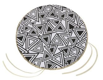 Sedák Adéla kulatý hladký - trojúhelníky černé - průměr 40 cm, výška puru 2 cm