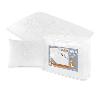 SET PEJSEK - dětský 90x135 cm + 40x60 cm - bílá - prošev pejsek