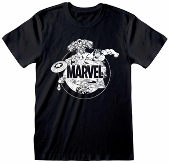 Pánské tričko Marvel: Comics Characters (S) černá bavlna