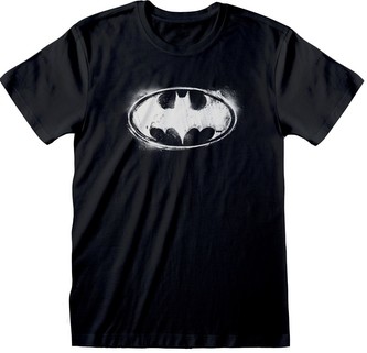 Pánské tričko DC Comics|Batman: Distressed Mono Logo (S) černé bavlna