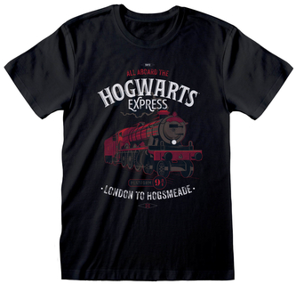 Pánské tričko Harry Potter: All Aboard (L) černá bavlna