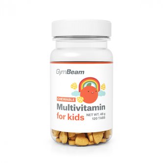 Multivitamín, tablety na cucání pro děti - GymBeam - pomeranč - 120 tab.