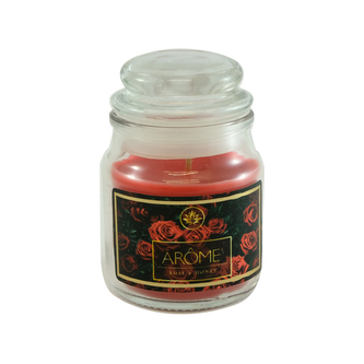 Malá vonná svíčka ve skle, 85g, růže & med