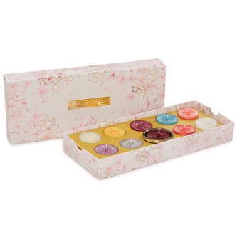Dárková sada Yankee Candle, 10 x 9,8 g čajová svíčka, svícen