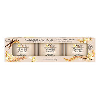 Sada votivní svíček Yankee Candle, Vanilkové creme brulee, 3 x 37 g