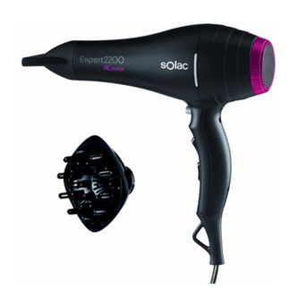 Vysoušeč vlasů Solac, SP7151, AC motor, 2 rychlosti, 3 teploty, studený vzduch, odnímatelný filtr, 2200 W