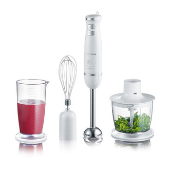 Tyčový mixér Severin, SM 3798, broušená nerez ocel, odnímatelná nerezová noha, 13000 ot./min., nastavitelná rychlost, závěsné očko, 600 W