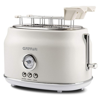 Topinkovač G3Ferrari, G1013401, Artista, retro design, krémová, 6 stupňů, 3 funkce, 2 x kleště, 750 W
