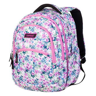 Školní batoh 2v1 Target, Květiny, barva bílá